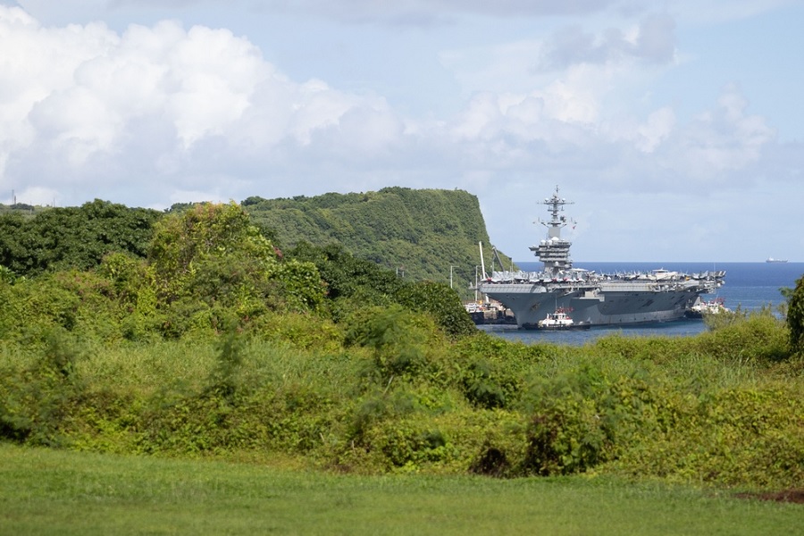 U.S. Navy’s USS George Washington strike group arrives in Guam as USS Shoup visits Saipan