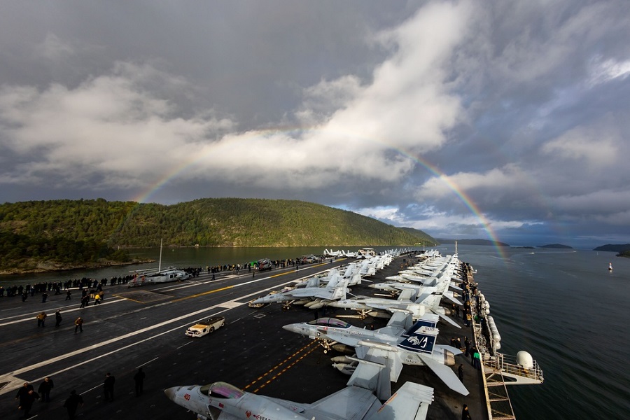 U.S. Navy: USS Gerald R. Ford aircraft carrier arrived in Oslo for scheduled port visit