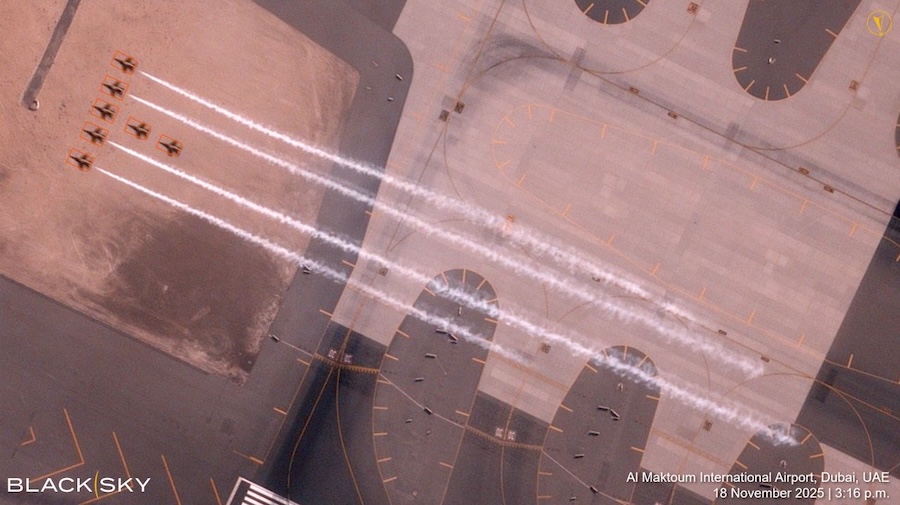 BlackSky demonstrates Gen-3 satellite capturing F-35 jets with real-time AI detection at Dubai Airshow