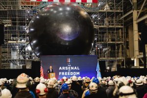 HII hosted U.S. Secretary of War Pete Hegseth at its Newport News Shipbuilding division as part of his “Arsenal of Freedom” industry tour, during which he met shipyard leaders, shipbuilders and sailors. Addressing the workforce, Hegseth said: “Our warfighters cannot win without you. We are in this fight together, shoulder to shoulder.”