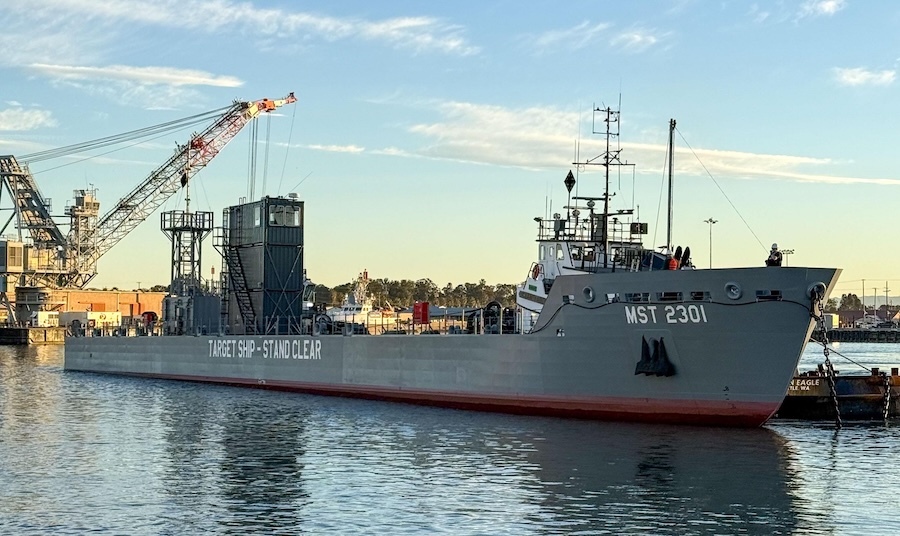 U.S. Navy’s new Mobile Ship Target arrives at Port Hueneme to prepare for advanced weapons testing operations