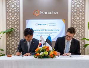 Hanwha Aerospace has signed a memorandum of understanding with Frankenburg Technologies to jointly develop counter-unmanned aircraft systems for next-generation land weapon platforms. The agreement was signed on Feb 9 at the World Defense Show 2026 in Riyadh, Saudi Arabia.