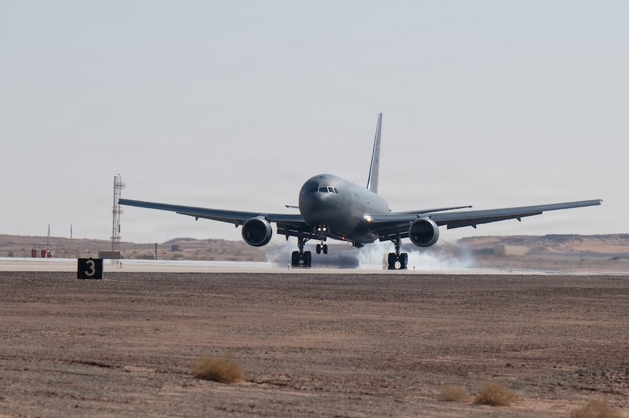 U.S. Air Force deploys KC-46A tankers to Central Command area of responsibility, marking first Pegasus mission with 378th AEW