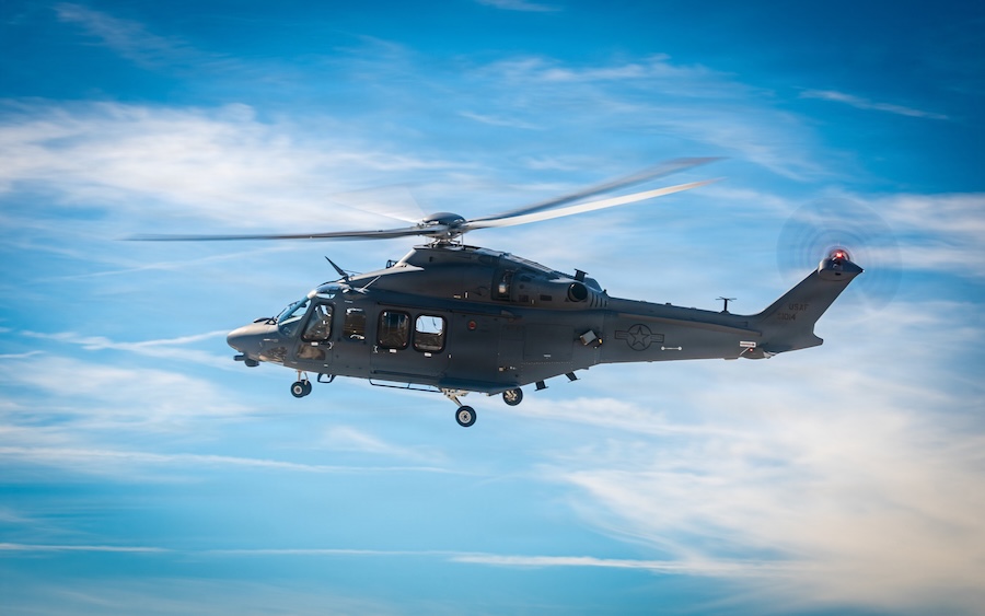 U.S. Air Force MH-139 Grey Wolf helicopter completes key electromagnetic testing at Edwards AFB