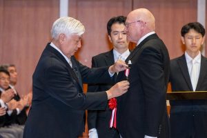 F-35 JPO Japan program manager Graham Rowell receives order of the Rising Sun