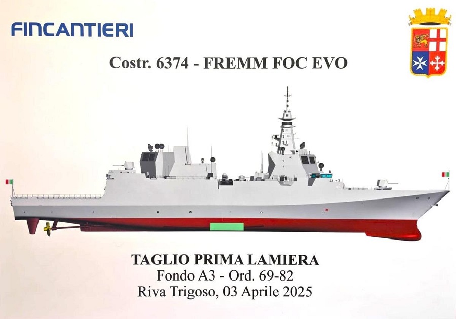 Fincantieri begins construction of first FREMM EVO frigate for Italian Navy