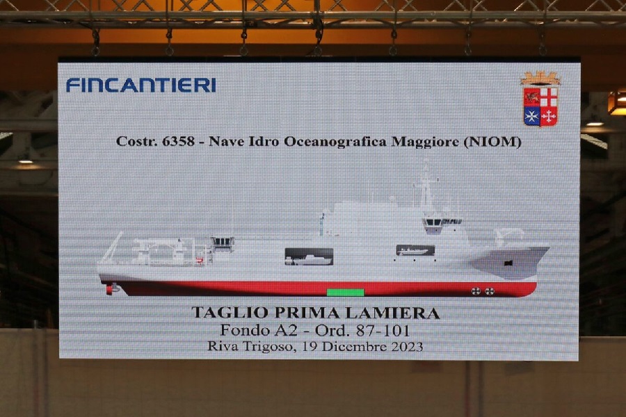 Fincantieri: steel cutting of the new hydro-oceanographic ship of the Italian Navy