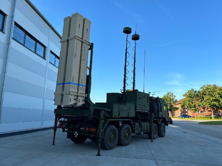 The German-made IRIS-T SLM air defence system