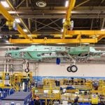 The first Lockheed Martin F-35 Lightning II for the Polish Air Force is standing with weight on wheels for the first time
