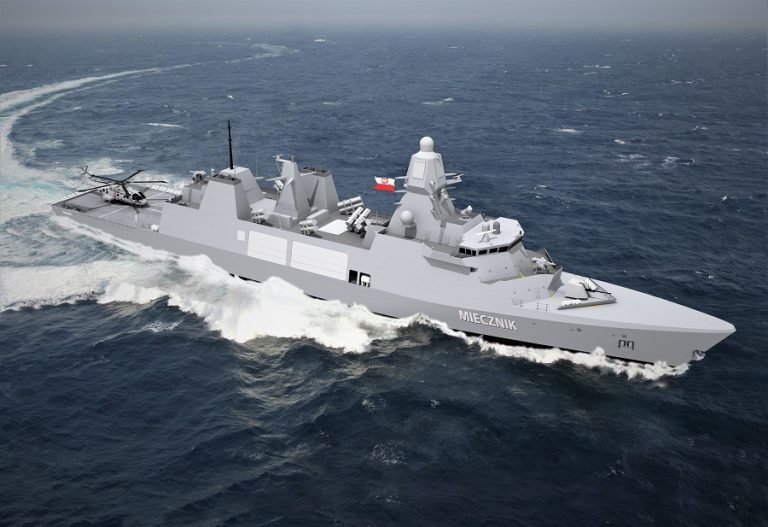 PGZ Stocznia Wojenna (PGZ Naval Shipyard) held a steel-cutting ceremony to mark the commencement of construction for the Polish Navy's first Miecznik-class frigate