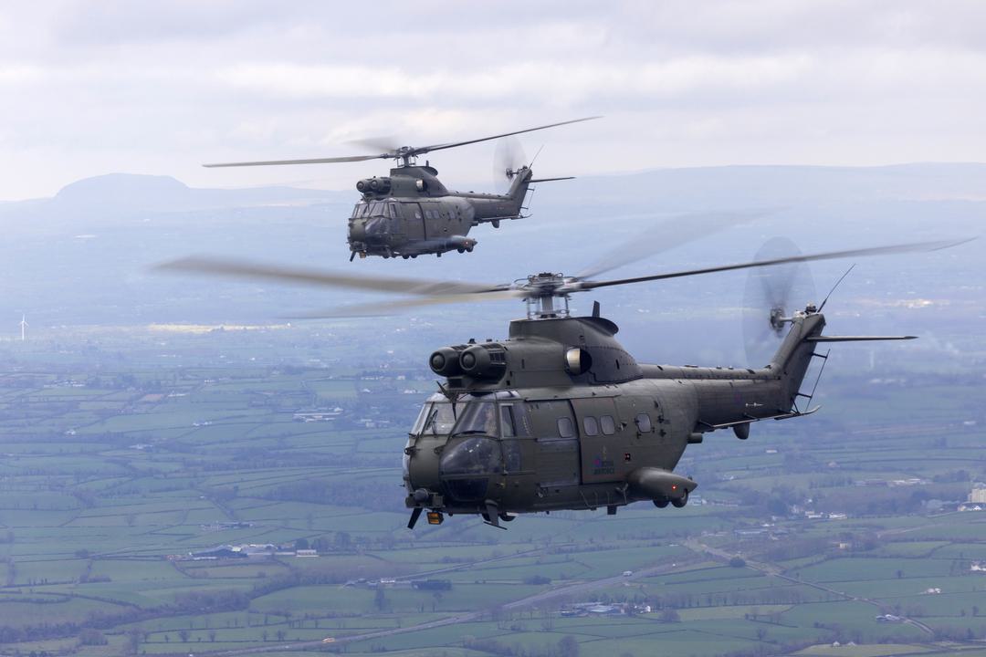 RAF Puma helicopters complete farewell flight after over 50 years of operational service