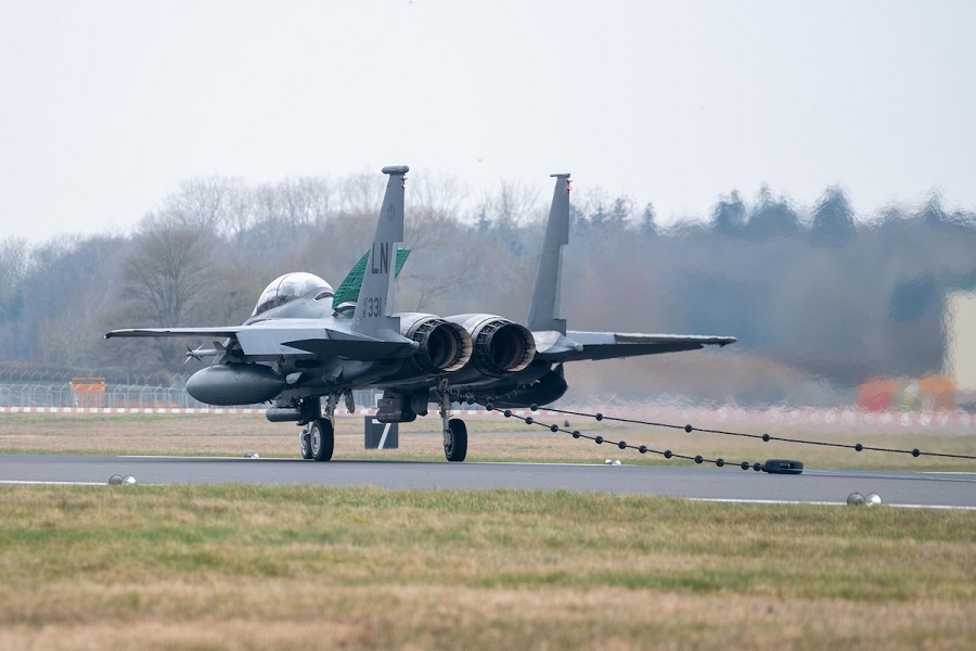U.S. Air Force: Mobile Aircraft Arresting System installed at RAF Fairford to support Ramstein Flag 2025