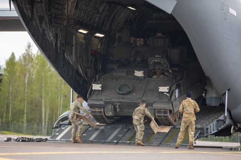 The U.S. Army has deployed M2A4 Bradley Fighting Vehicles to Estonia as part of the Immediate Response Package exercise