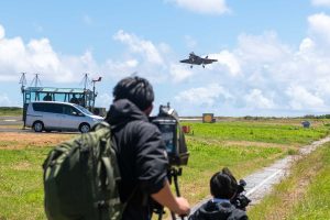 U.S. Navy air wing conducts FCLP training at Iwo To with F-35Cs and Super Hornets