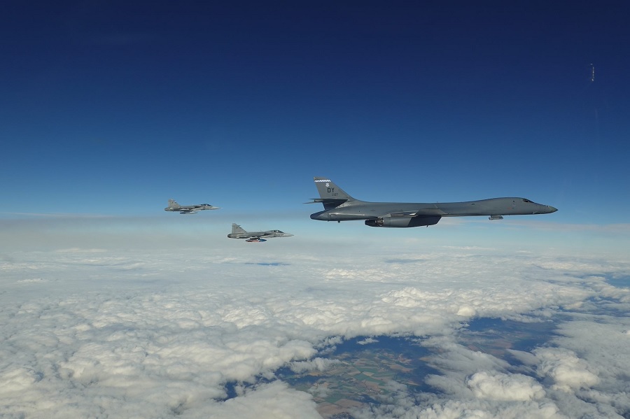 US Air Force B-1B Lancers conduct Bomber Task Force mission in Eastern Europe
