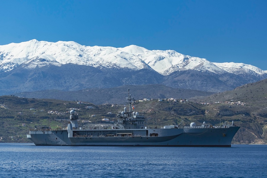 USS Mount Whitney arrives in Souda Bay for scheduled port visit