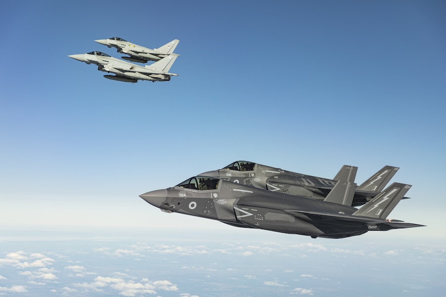 Royal Air Force highlights how F-35B and Eurofighter Typhoon operate together to deliver integrated air defence capability