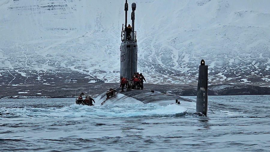 U.S. Navy launches Operation Ice Camp Boarfish in the Arctic Ocean with submarines USS Delaware and USS Santa Fe