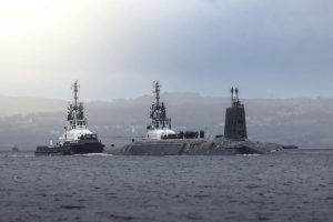 The British nuclear-powered ballistic missile submarine HMS Vanguard has returned to HM Naval Base Clyde in Faslane following a record-breaking patrol. The vessel completed a 205-day deployment, setting a new record for the longest continuous patrol by a Royal Navy submarine.