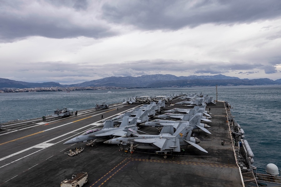 USS Gerald R. Ford departs Croatia after port visit as Carrier Strike Group continues global deployment operations