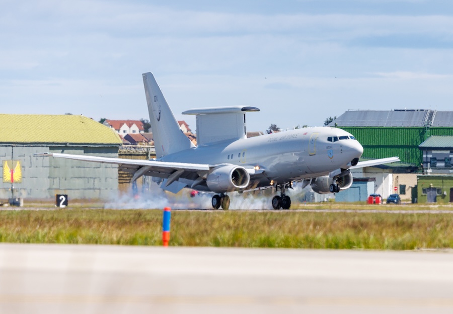 Royal Air Force: first Boeing E-7 Wedgetail aircraft arrives at Lossiemouth for test and evaluation phase