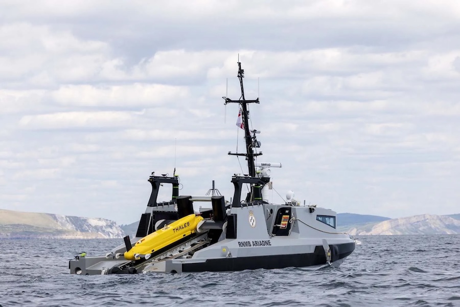 The Royal Navy has docked its crewless mine-hunting system in its mothership for the first time after extensive trials. The milestone was achieved ahead of a potential operation to help make the Strait of Hormuz safe.