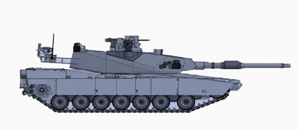 The U.S. Army presented a rendering of the M1E3 main battle tank during the Michigan Defense Expo 2026 in Detroit. The image reportedly shows the intended appearance of the future vehicle.