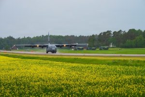 U.S. Air Force C-130J Super Hercules lands on Swedish highway for first time during Agile Combat Employment training