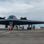 A U.S. Air Force F-22 Raptor conducted integrated operations with two B-2 Spirit stealth bombers over Hawaii in July, the latest exercise in a rotating Bomber Task Force deployment designed to keep American air power ready across the Pacific.