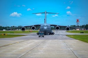 C-17 Globemaster: U.S. Air Force airlifter can carry an Abrams tank and heavy cargo directly to austere airfields worldwide