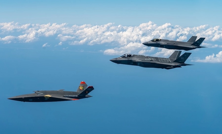 Kratos Valkyrie flies with F-35 fighters in electronic warfare test, demonstrating beyond line of sight control in contested operations