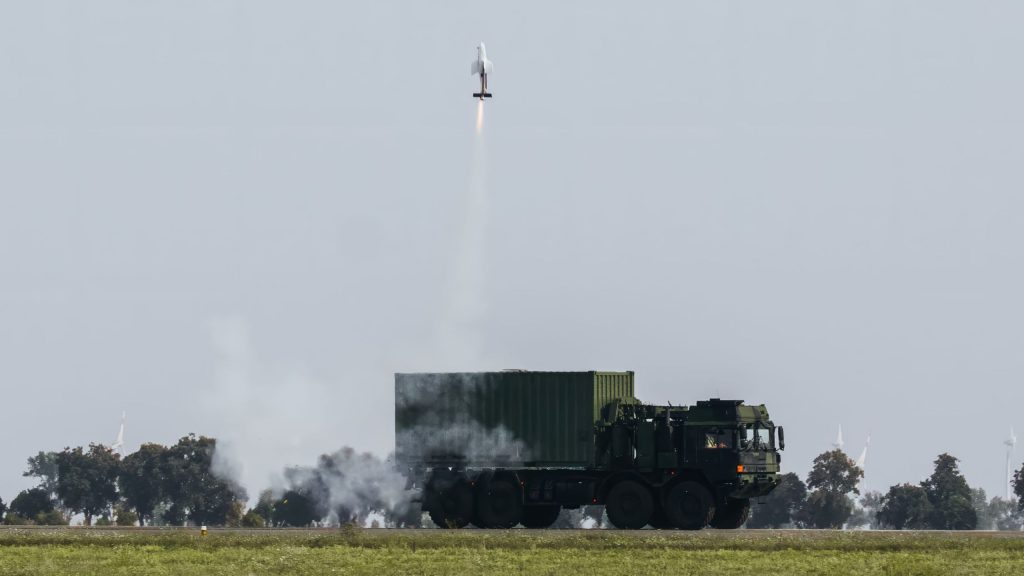 Rheinmetall demonstrates FV-014 loitering munition launch from moving HX truck, with range of up to 100 kilometres