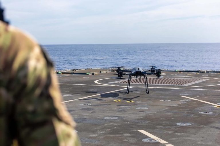 The Royal Navy has flown a Malloy T-150B heavy-lift drone from a River-class Batch 2 patrol ship for the first time. HMS Trent conducted the sorties during its hurricane-season deployment in the Caribbean.