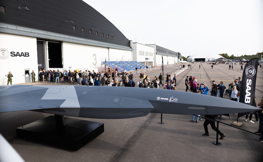 Saab says A3-001 uncrewed combat concept could support Gripen and future crewed platforms in high-risk missions from mid-2030s