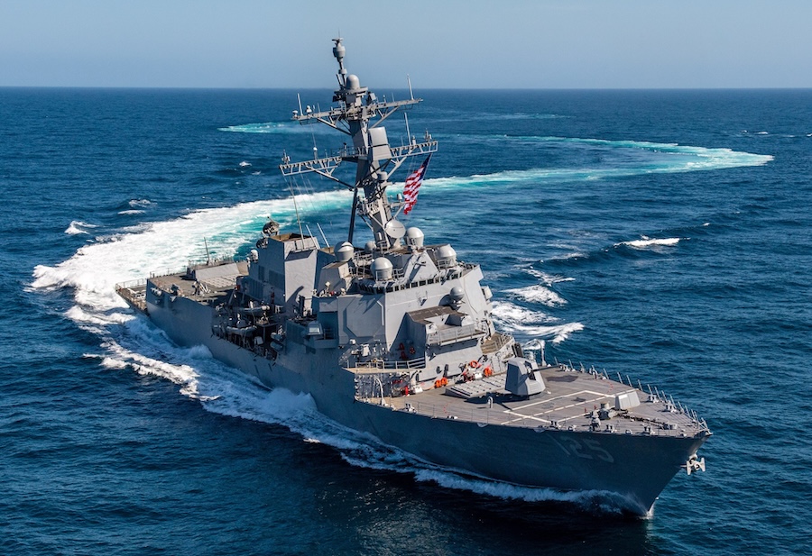 U.S. Navy says Flight III Arleigh Burke-class destroyer with Aegis Baseline 10 delivers the air and ballistic missile defense capacity of two warships
