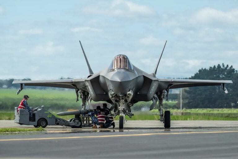 Australian F-35A Lightning II fighters have landed in New Zealand for the first time during a bilateral training deployment focused on combat readiness. The activity also included the Royal Australian Air Force’s first overseas Forward Arming and Refueling Point operation.