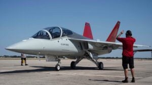 Boeing’s T-7A Red Hawk advances to flight training after first instructor class completes 31-day simulator course at Texas air base