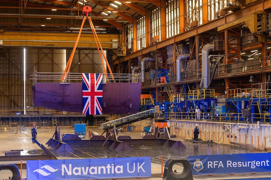 Britain begins assembly of RFA Resurgent to sustain Royal Navy carrier strike group deployments and names RFA Reliant and Resourceful