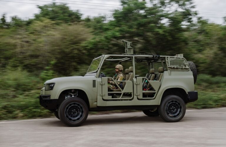 Defender has unveiled three variants of its new Wolf Series II light mobility vehicle, developed to compete for the UK Ministry of Defence’s Light Mobility Vehicle tender and for sale to NATO defence organisations. The Tactical Mobility Vehicle, Mono-Tactical Mobility Vehicle and Utility Vehicle were presented on 16 September at the Millbrook proving ground in Bedfordshire.
