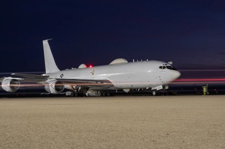 A U.S. Navy E-6B Mercury served as the airborne command platform for a simulated Minuteman III missile launch test at Malmstrom Air Force Base, Montana, September 15–17. Air Force operators aboard the aircraft sent test commands to configured launch facilities without launching a missile.