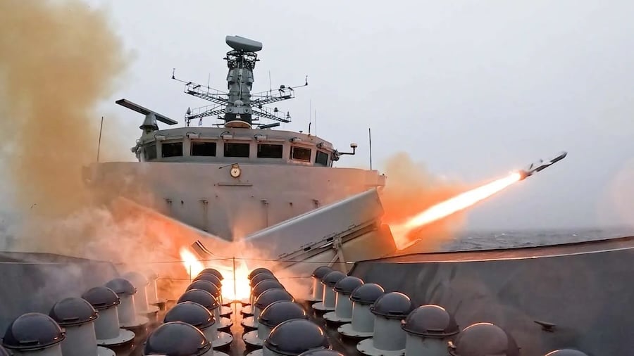 Royal Navy says Naval Strike Missile and Sea Venom hit former U.S. frigate during first operational firings off Scotland in Atlantic Thunder
