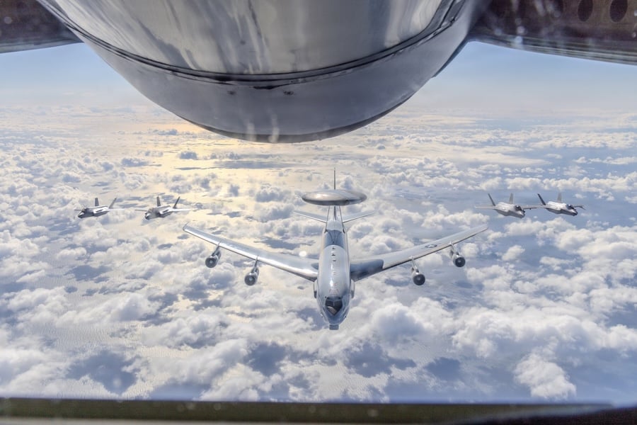 U.S. Air Force F-35A fighters and E-3 Sentry demonstrate Bering Sea maritime strike integration with Canada for Arctic homeland defense
