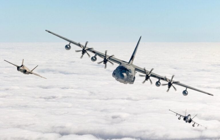 The U.S. Marine Corps has demonstrated how KC-130J aircraft can extend F-35B Lightning II operations across 4,000 nautical miles of the Indo-Pacific. Operation Slingshot tested a mobile logistics model designed to support combat aircraft from remote locations without relying on external strategic tankers.