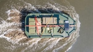 Ukraine’s defence ministry says amphibious ground robot completed first front-line resupply mission, carrying ammunition more than 40 km over land and water