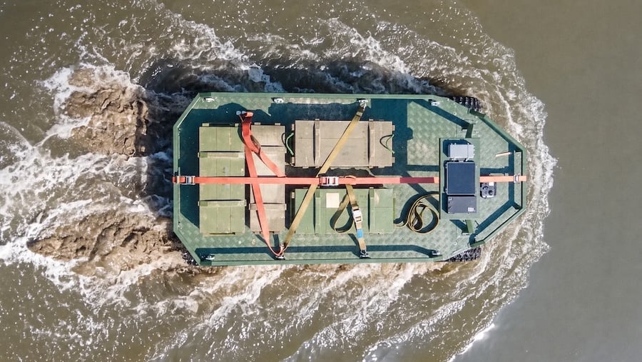 Ukraine’s defence ministry says amphibious ground robot completed first front-line resupply mission, carrying ammunition more than 40 km over land and water