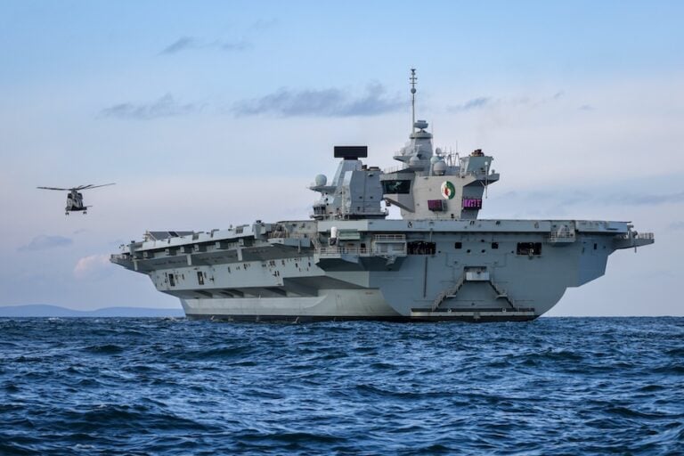 HMS Queen Elizabeth will sail for three months of training and operations in British and northern European waters, marking the next stage of its return to high readiness. The 65,000-tonne aircraft carrier and its crew of more than 800 sailors will work with allied forces on collective defence, deterrence and crisis-response operations.