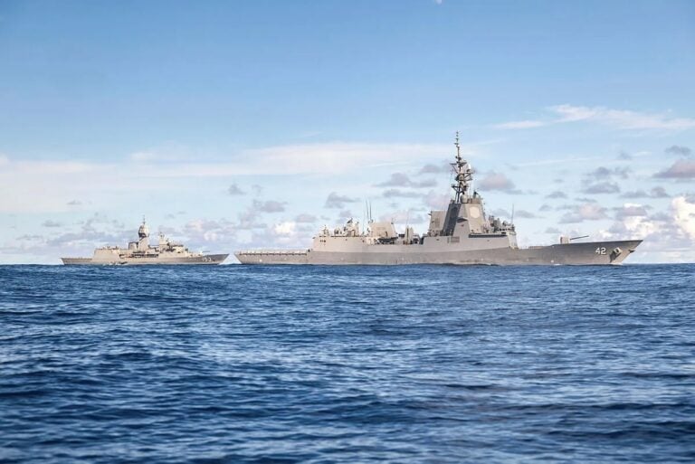 Australian warships HMAS Sydney and HMAS Stuart conducted joint training in international waters in the South China Sea, reinforcing Australia’s maritime presence during their Indo-Pacific deployments. The rendezvous included anti-submarine warfare exercises, aviation operations and boarding party training before the ships continued their regional programmes.