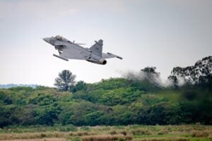 First Embraer-built Gripen E fighter makes maiden flight ahead of further testing and delivery to the Brazilian Air Force