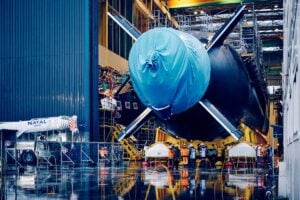 French nuclear-powered attack submarine Rubis begins transfer to launch lift at Naval Group’s Cherbourg shipyard