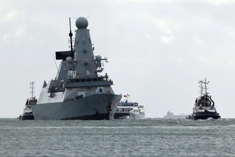 The Royal Navy destroyer HMS Dragon is back in Portsmouth after 214 days away, a deployment that began with the defence of British bases in Cyprus and later took it east of Suez. The Type 45 warship was sent at short notice as part of the UK’s response to the conflict in the Middle East.